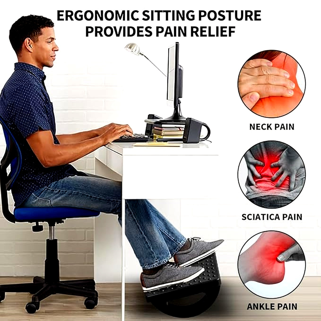 Foot Massager Rest for Office & Home – Pain Relief & Comfort Support